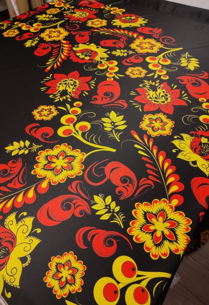 Хохлома по кайме с цветами