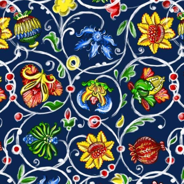 Ткань чудные русские цветы