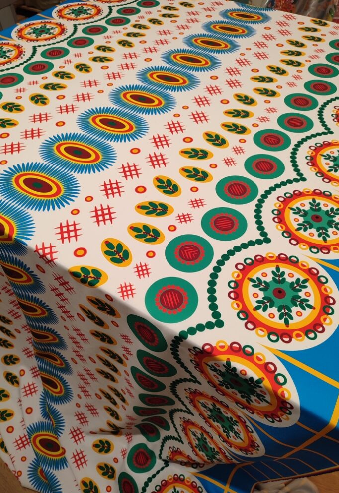 Ткань дымковская роспись